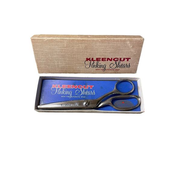 Vintage Kleencut Scissors Pinking Shears 7.5 Fabric Cutting‎ Sewing with Box - Picture 1 of 7